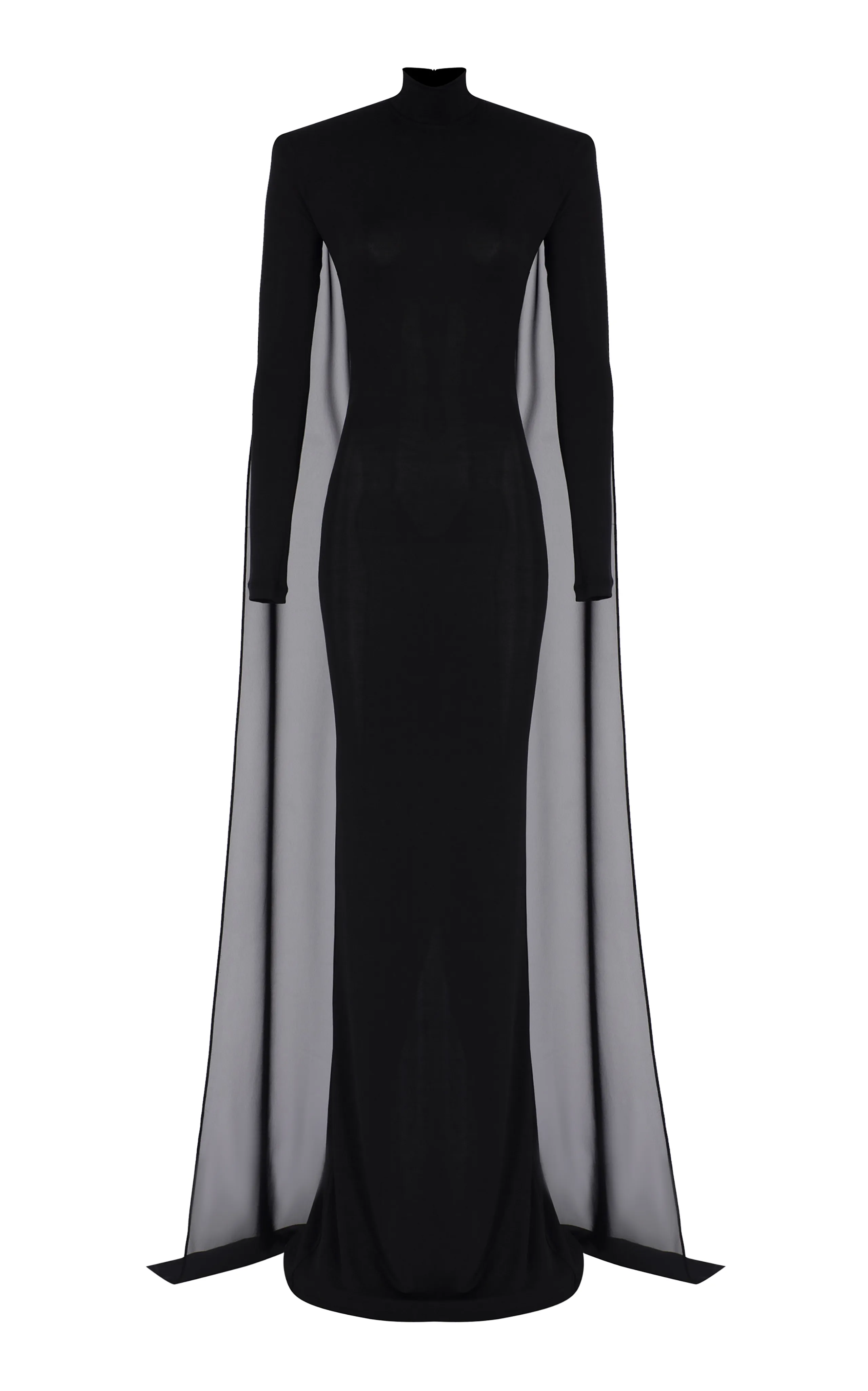 The New Arrivals Ilkyaz Ozel Xanthe Train-Detailed Maxi Cape Dress