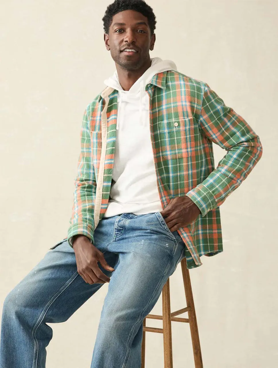 The Surf Plaid Flannel Shirt | Faherty