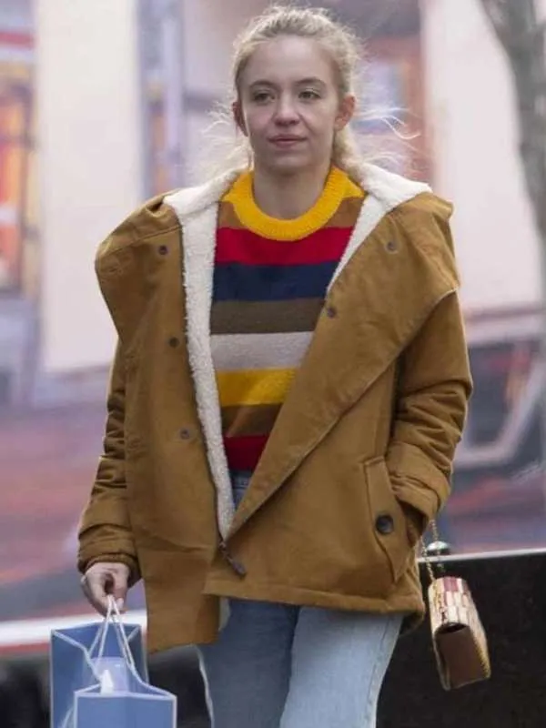 The Voyeurs 2021 Sydney Sweeney Brown Jacket