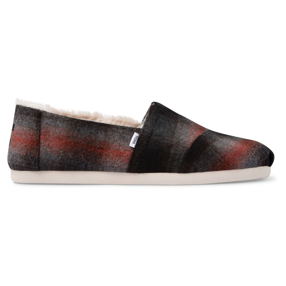 Toms – Alpargata Faux Shearling Red Abstract Plaid | Eddie Franks Rye