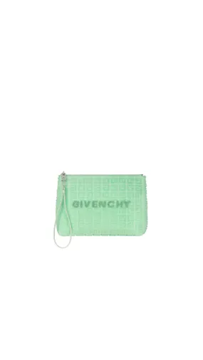 Travel Pouch In 4G Cotton Towelling - Aqua Green