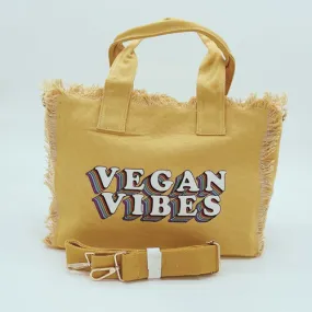 VEGAN Happy Fringed Tote & Cross-body Bag - Vegan Vibes