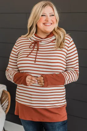 Very Lovable Cowl Neck Top- Ivory & Hazelnut