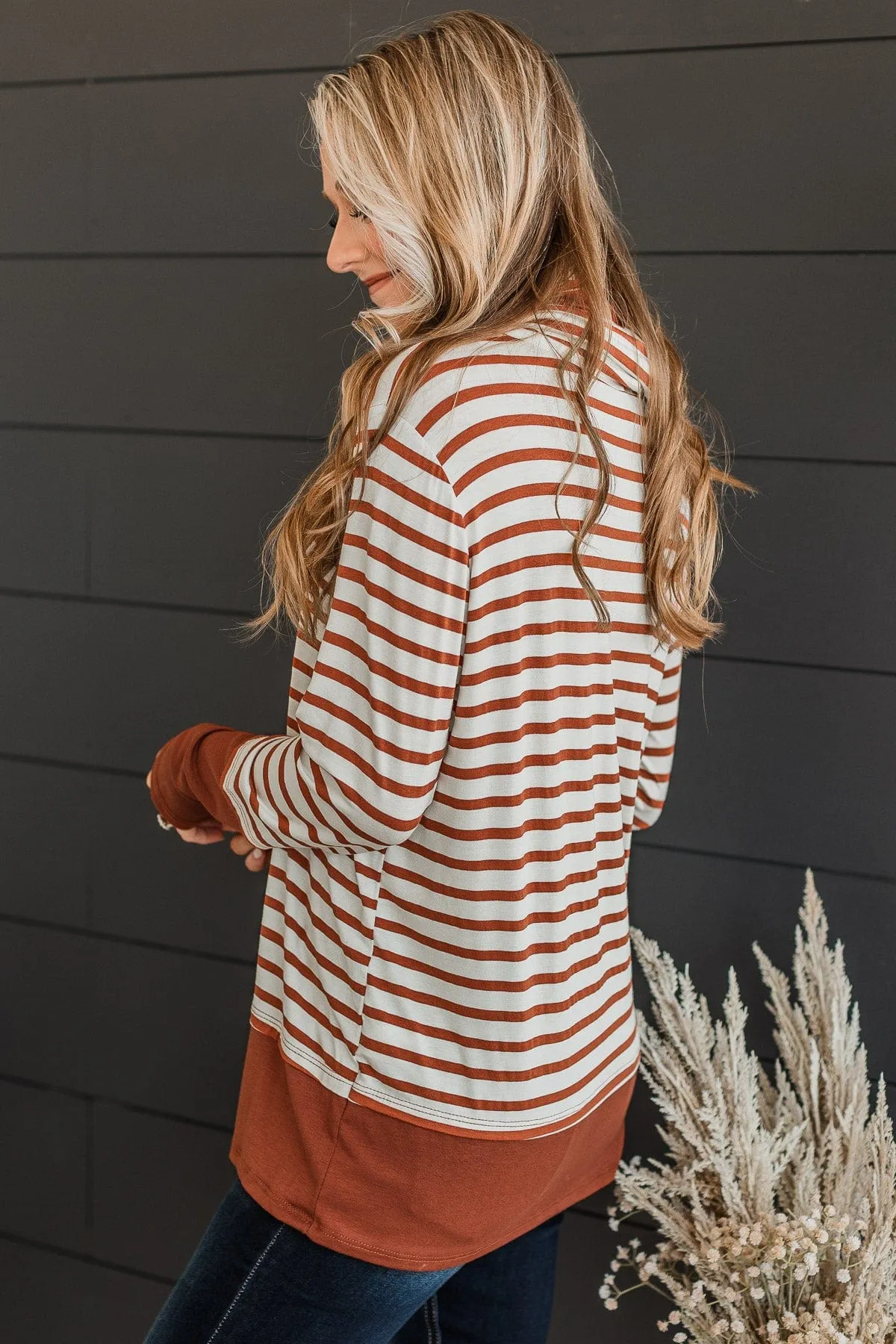 Very Lovable Cowl Neck Top- Ivory & Hazelnut