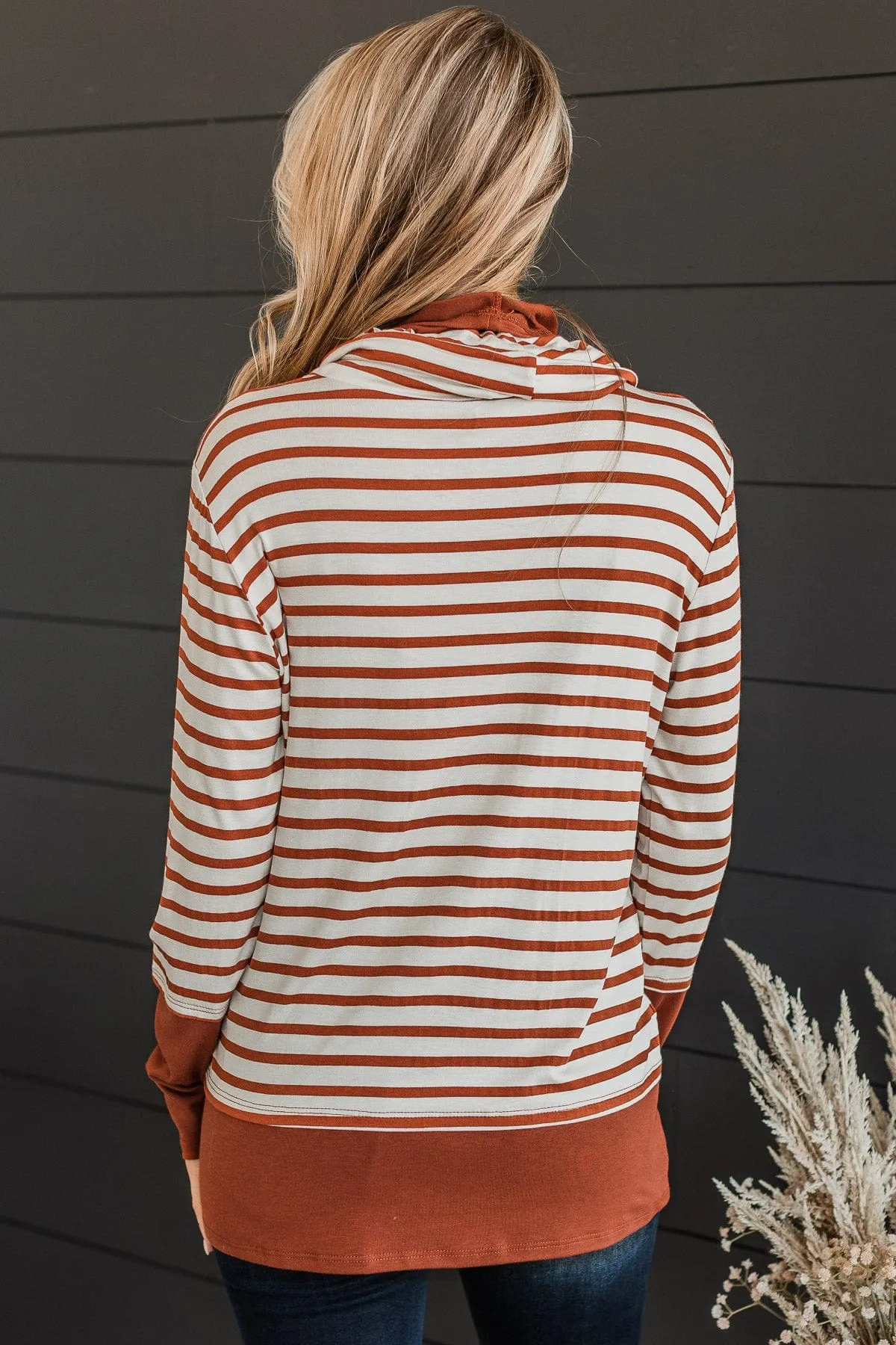 Very Lovable Cowl Neck Top- Ivory & Hazelnut