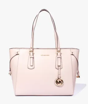 Voyager leather shopper in soft pink