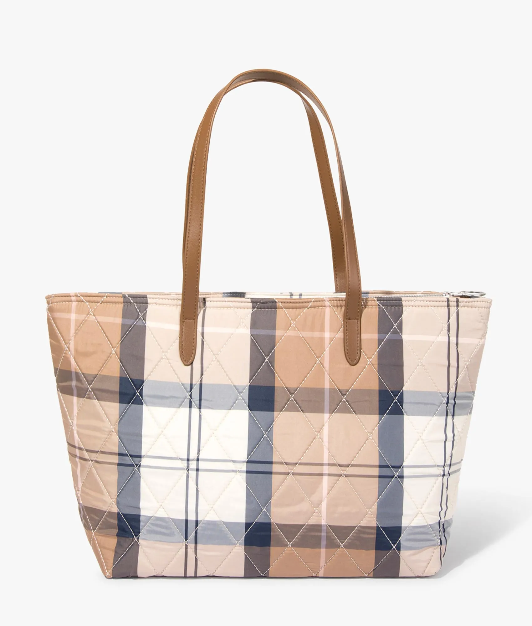 Wetherham quilted tartan shopper in primrose | Barbour | EQVVS WOMEN