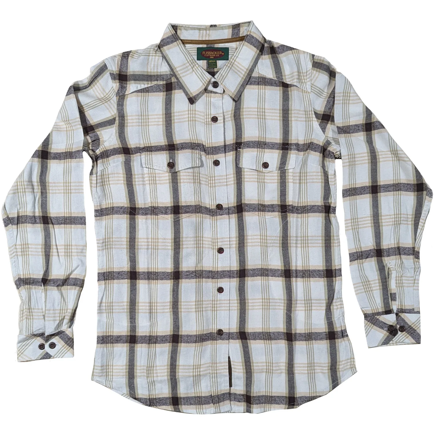 WOMEN’S FLYSHACKER HUGGABLE FLANNEL – Eggshell/Black