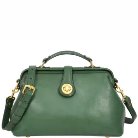 Womens Real Leather Bag Doctor Handbag HOL848 Green