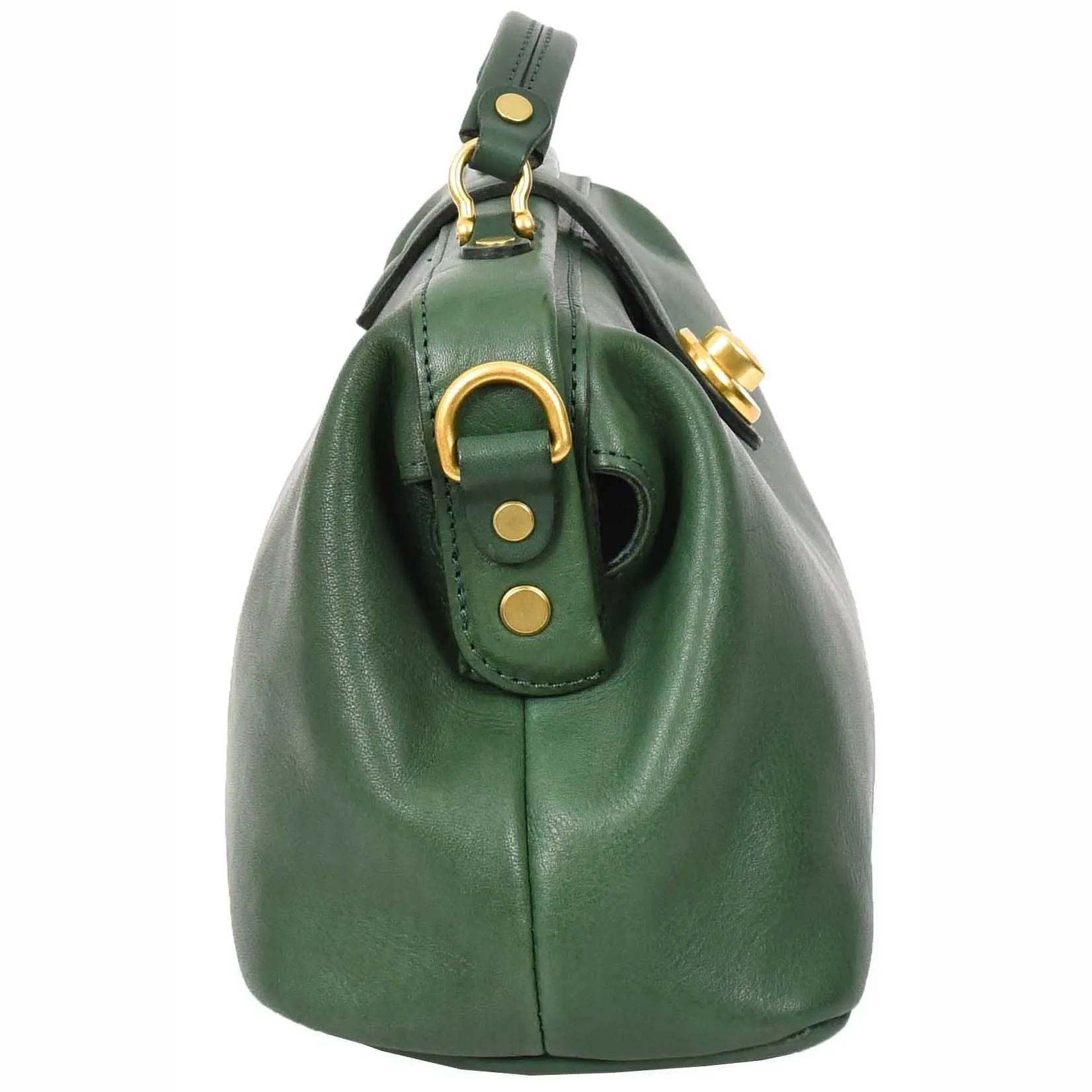 Womens Real Leather Bag Doctor Handbag HOL848 Green