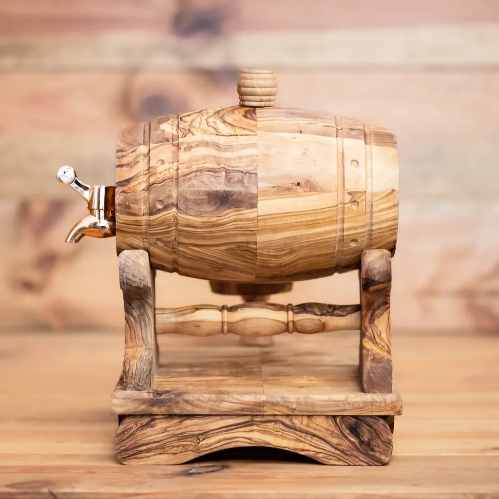 Wooden Barrel and 2 cups set